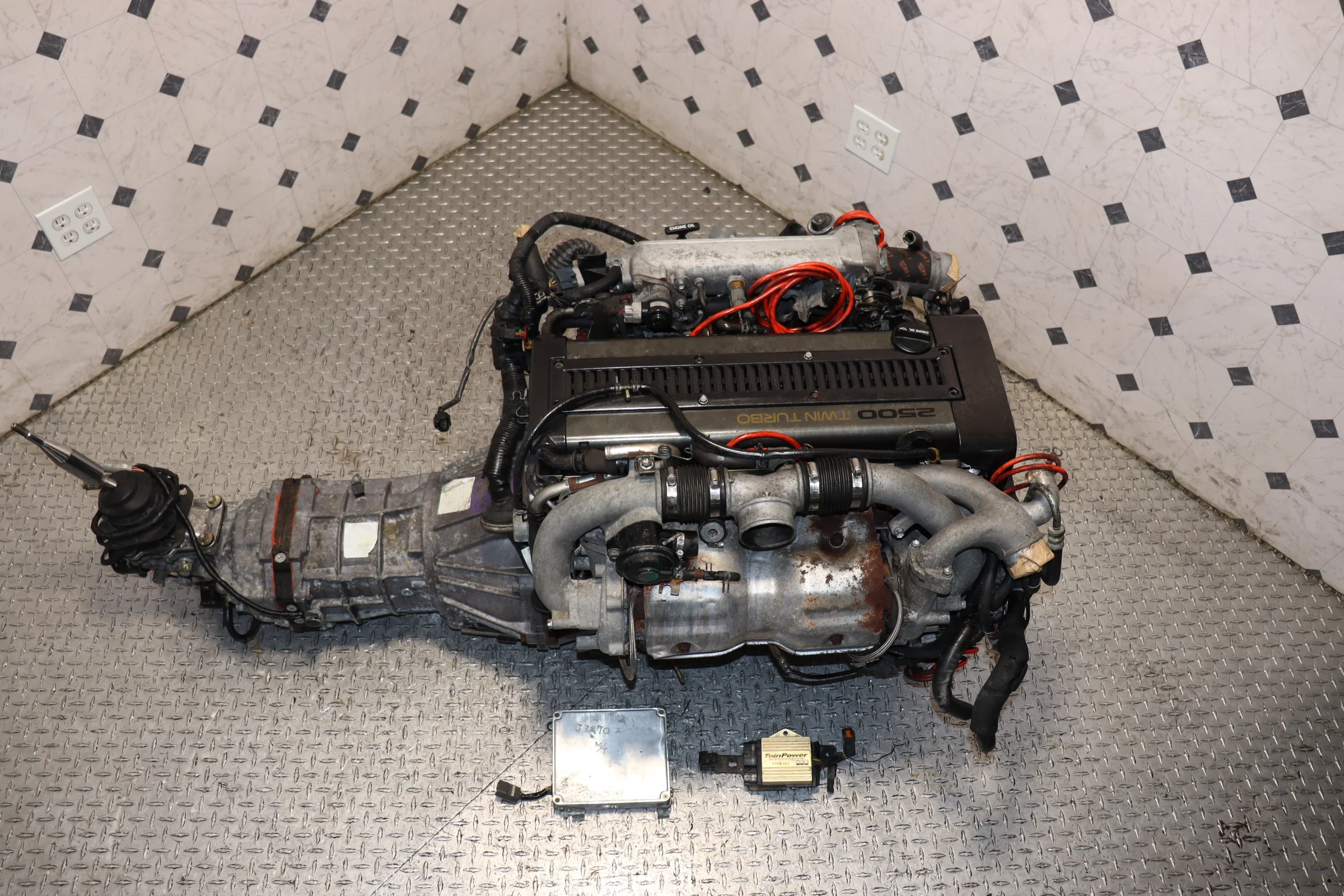 1JZ Non-VVTi Twin Turbo JDM Engine & R154 5-Speed Manual Transmission Swap ECU + Wiring Harness - Image 10