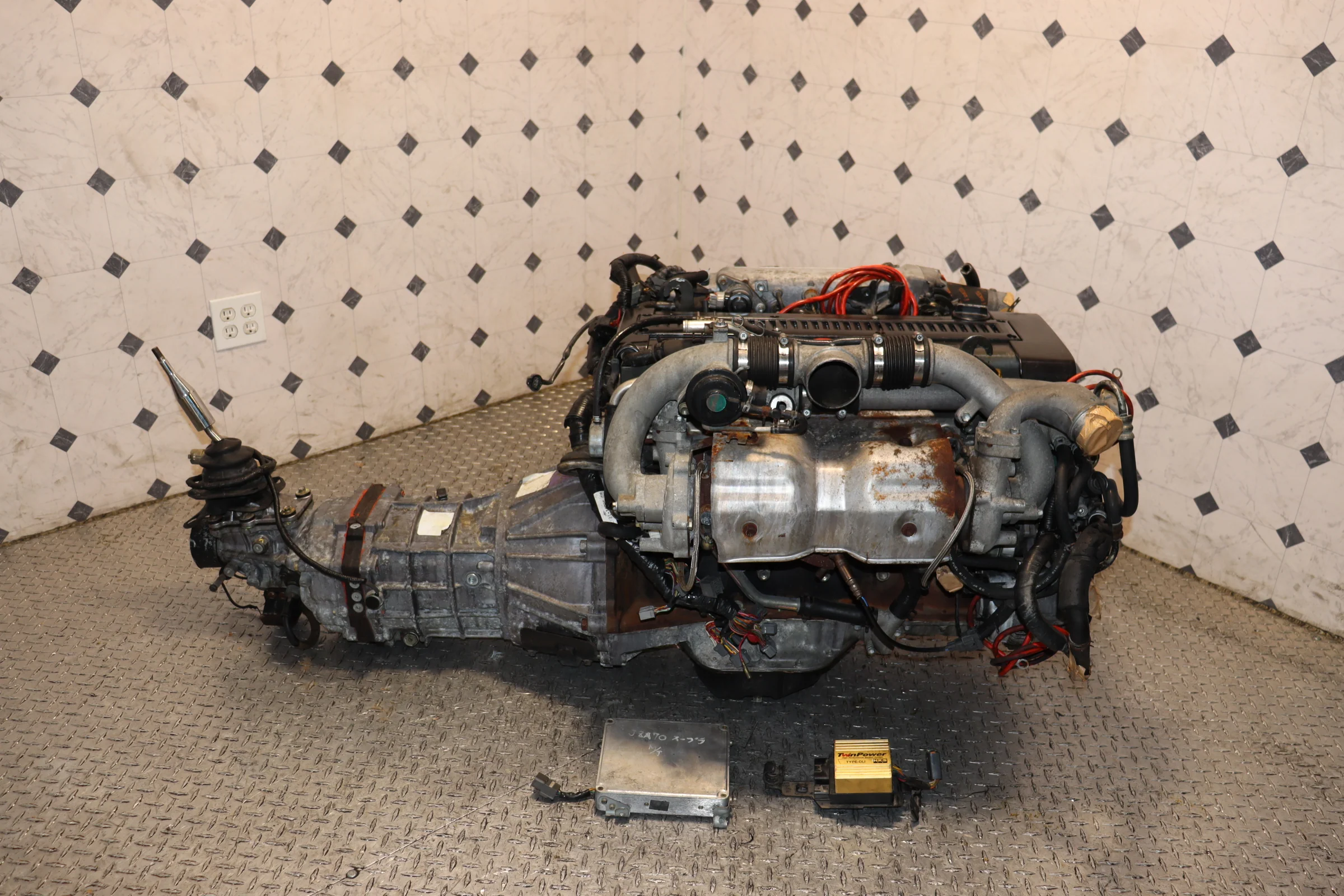 1JZ Non-VVTi Twin Turbo JDM Engine & R154 5-Speed Manual Transmission Swap ECU + Wiring Harness - Image 11