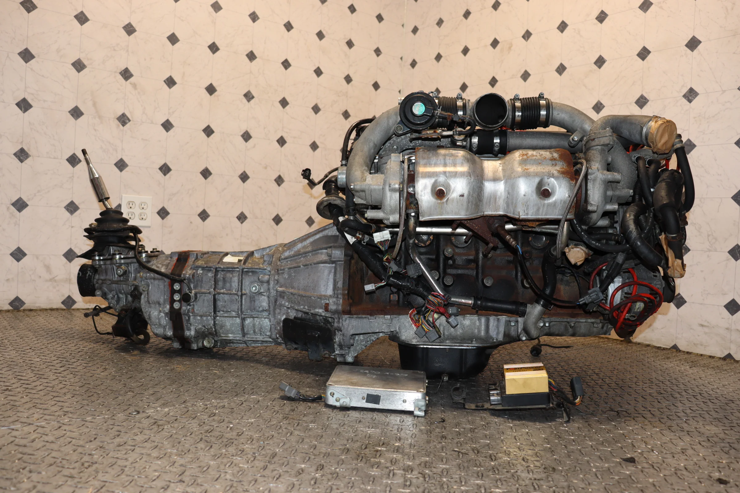 1JZ Non-VVTi Twin Turbo JDM Engine & R154 5-Speed Manual Transmission Swap ECU + Wiring Harness - Image 12