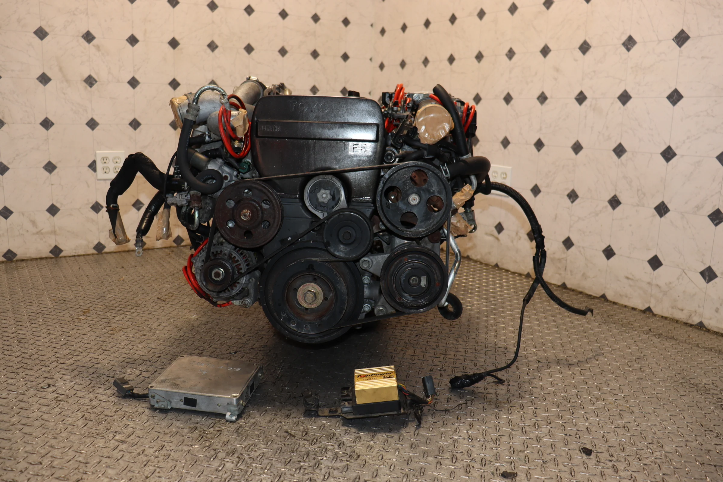 1JZ Non-VVTi Twin Turbo JDM Engine & R154 5-Speed Manual Transmission Swap ECU + Wiring Harness - Image 7