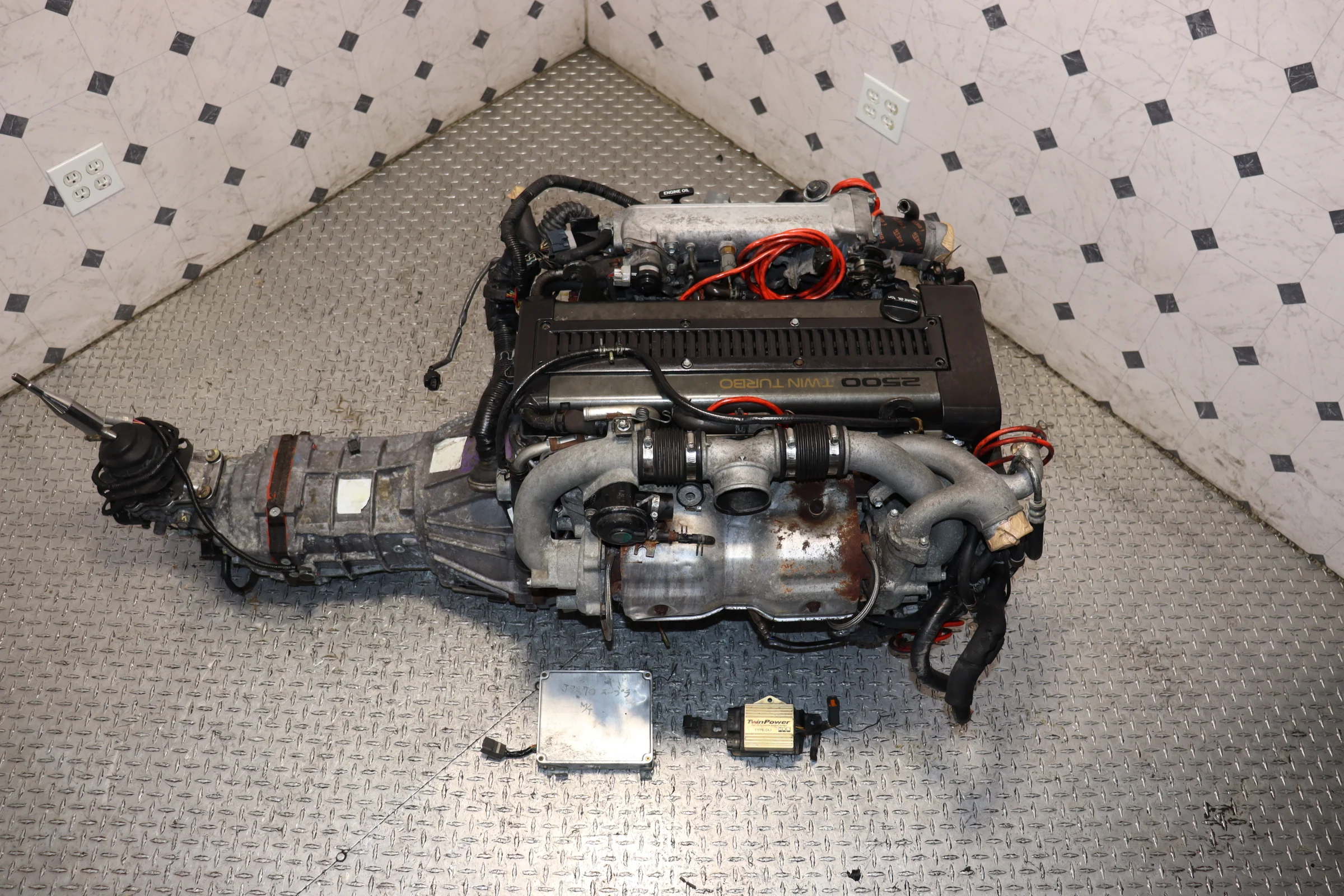 1JZ Non-VVTi Twin Turbo JDM Engine & R154 5-Speed Manual Transmission Swap ECU + Wiring Harness - Image 9
