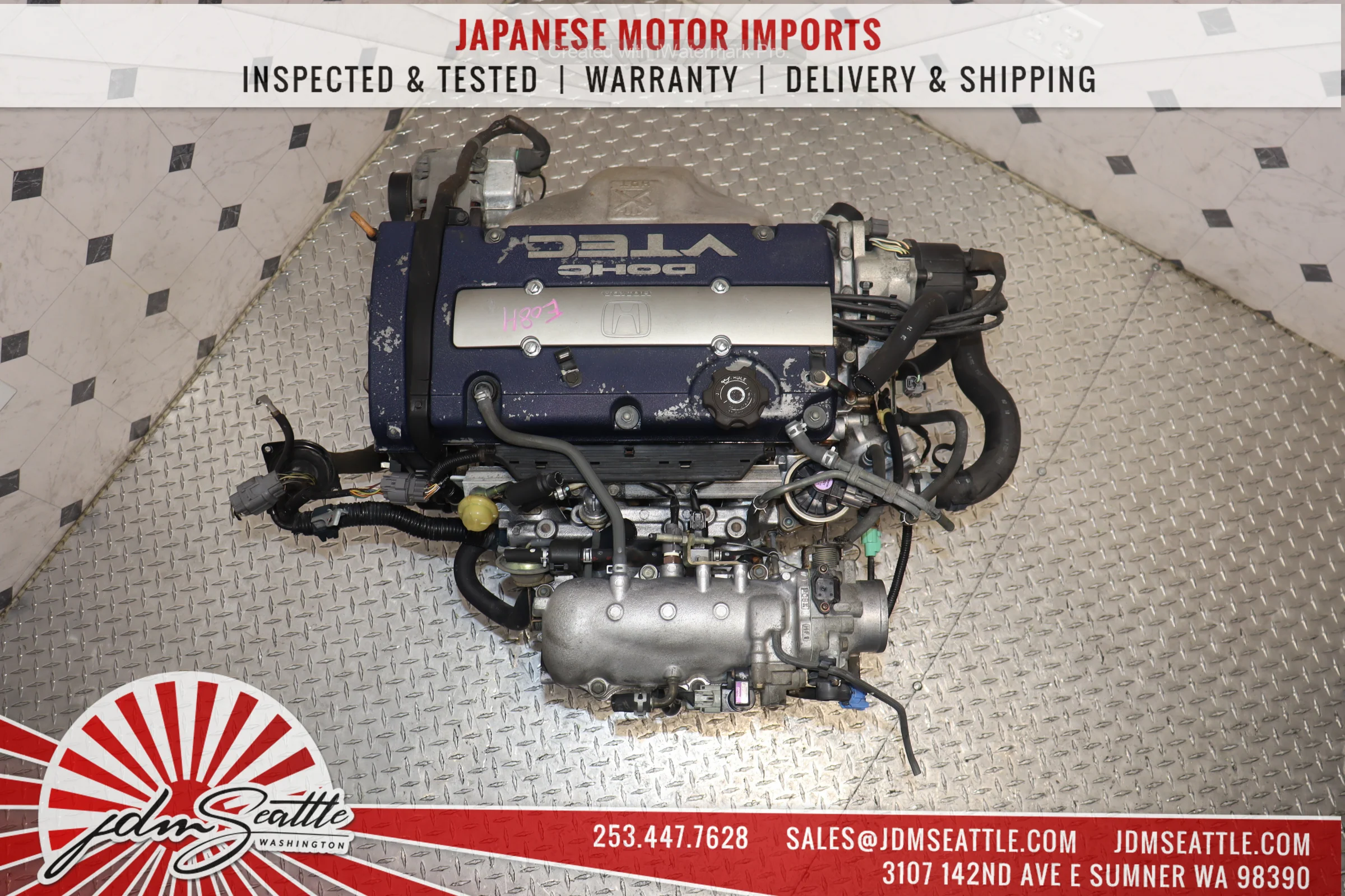 JDM H23A BLUE TOP DOHC VTEC ENGINE 98-02 HONDA ACCORD SIR 97-01 HONDA PRELUDE 2.3L - Image 7