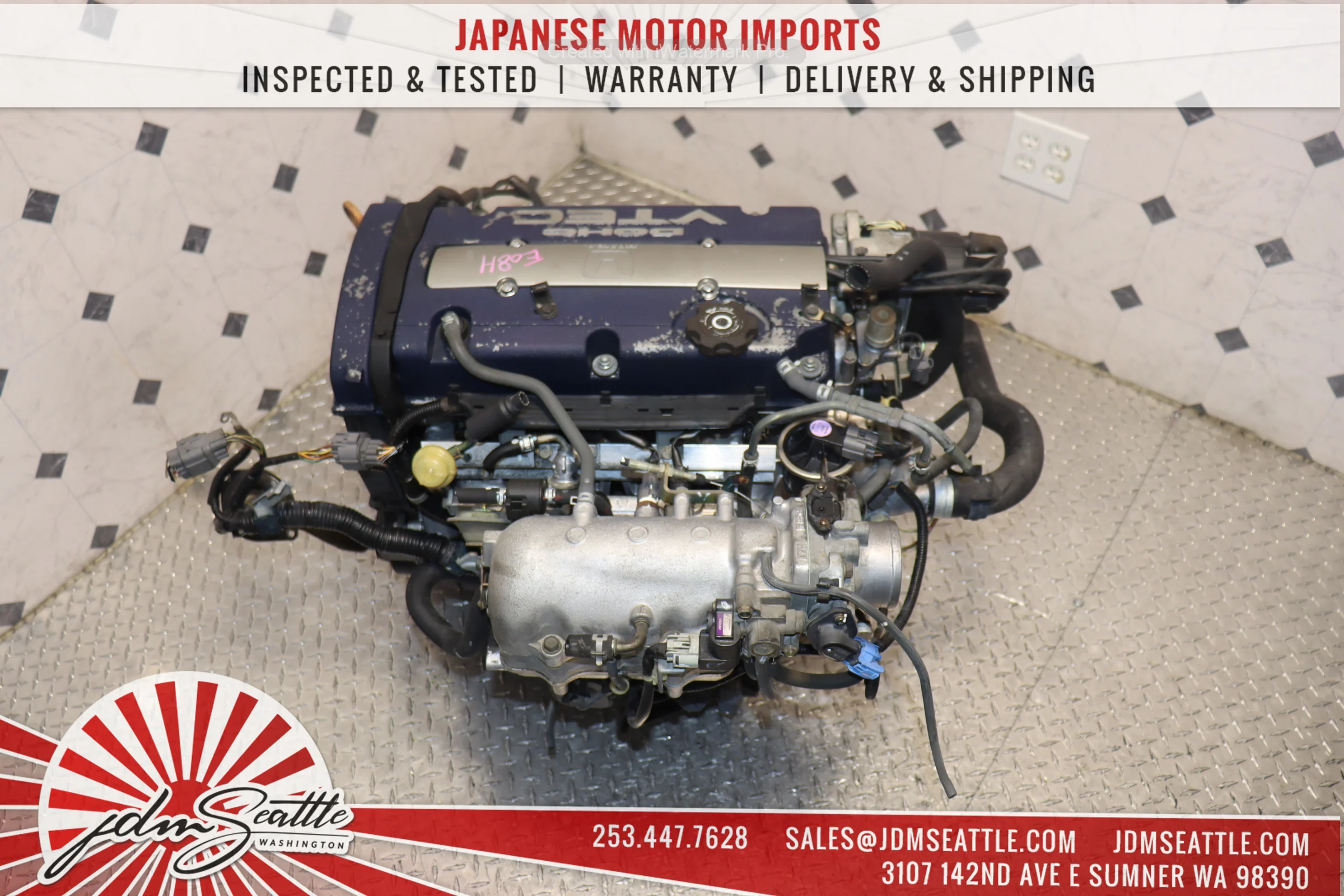 JDM H23A BLUE TOP DOHC VTEC ENGINE 98-02 HONDA ACCORD SIR 97-01 HONDA PRELUDE 2.3L - Image 8